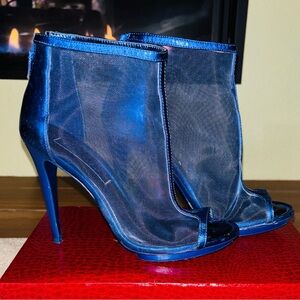 BCBG MAXAZRIA 'Gamma' Mesh Stiletto Heels Bootie Olympian Blue Size 6 1/2
